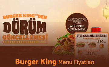 Burger King Türkiye Menu Price